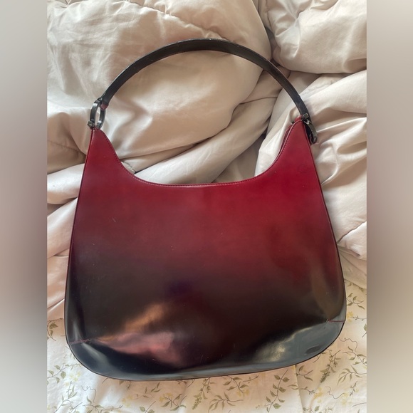 Salvatore Ferragamo Gancini Ombré Polished Leather Shoulder Bag - Picture 6 of 10